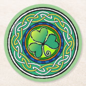 Irish shamrock ラウンドペーパーコースター (正面)
