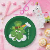 Irish Shamrock *背景色を選択 ペーパープレート (パーティー)