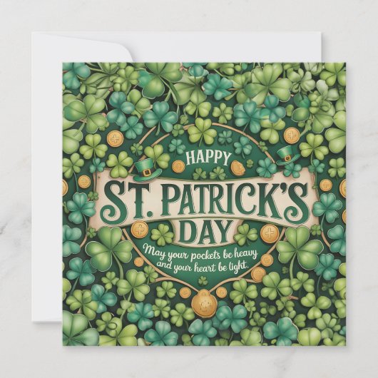 Irish Shamrock Celebration Design ノートカード (正面)