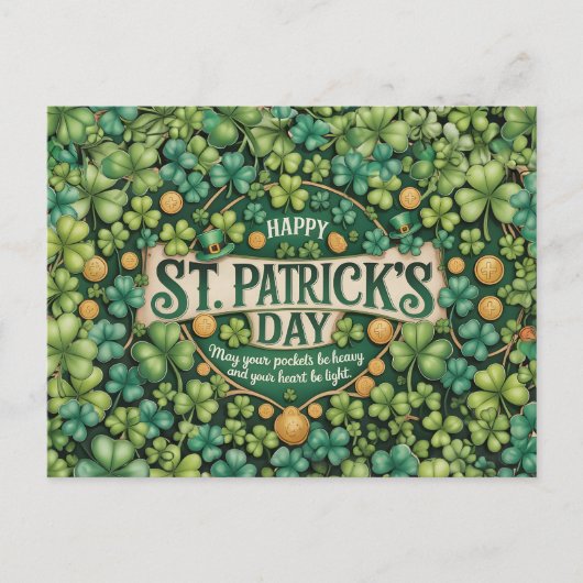 Irish Shamrock Celebration Design ポストカード (正面)
