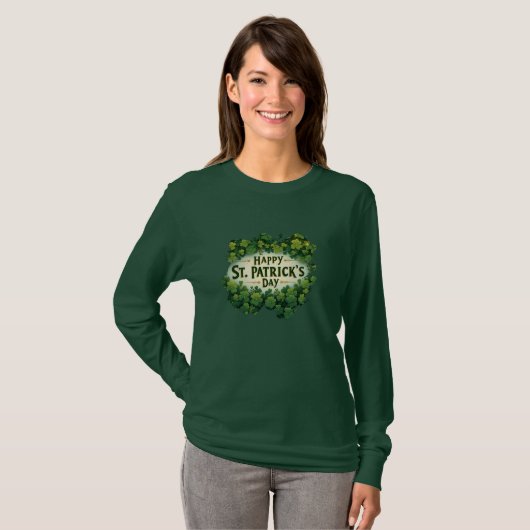 Irish Shamrock Celebration Design Tシャツ (正面フル)