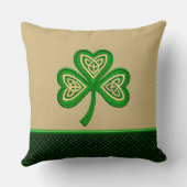 Irish Shamrock Celtic Knots St Patrick クッション (裏面)