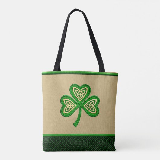 Irish Shamrock Celtic Knots St Patrick トートバッグ (裏面)