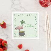 Irish Shamrock Flamingo St. Patrick’s Day Party スタンダードカクテルナプキン (インサイチュ)