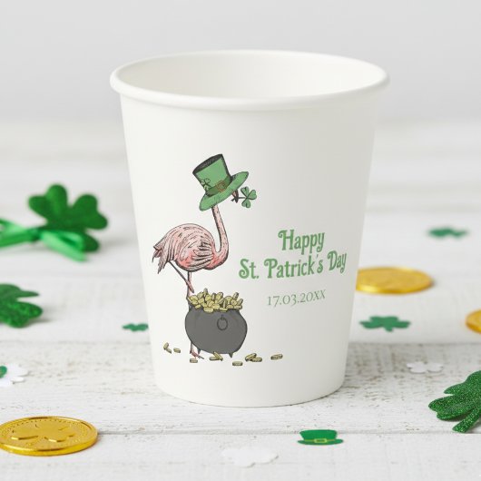 Irish Shamrock Flamingo St. Patrick’s Day Party 紙コップ