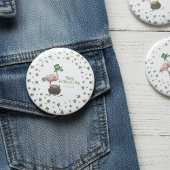 Irish Shamrock Flamingo St. Patrick’s Day Party 缶バッジ