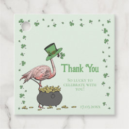 Irish Shamrock Flamingo Thank You フェイバータグ