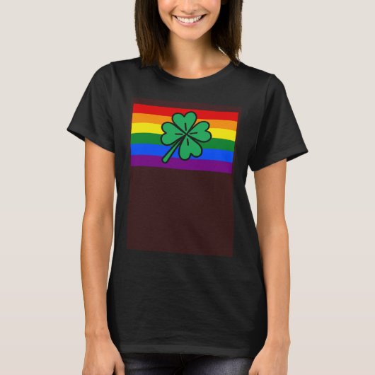 Irish Shamrock Gay Pride Flag Happy St Patricks Da Tシャツ (正面)