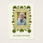 Irish Shamrock Gold Funeral Memorial Prayer Card (正面)