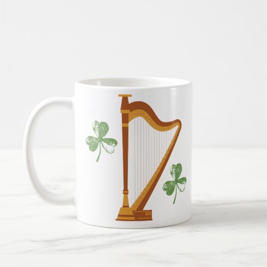 Irish Shamrock Harp Mug コーヒーマグカップ (左)