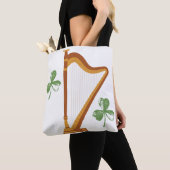 Irish Shamrock Harp Tote トートバッグ (クローズアップ)