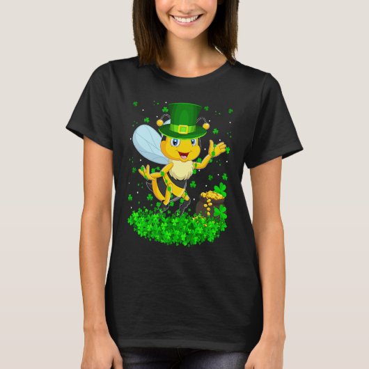 Irish Shamrock Leprechaun Bee St Patrick's Day  1 Tシャツ (正面)