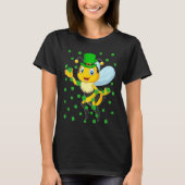 Irish Shamrock Leprechaun Bee St Patrick's Day Tシャツ (正面)