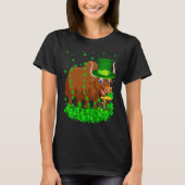 Irish Shamrock Leprechaun Buffalo St Patrick's Day Tシャツ (正面)