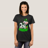 Irish Shamrock Leprechaun Cow St Patrick's Day Tシャツ (正面フル)