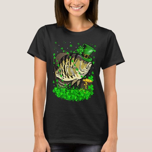 Irish Shamrock Leprechaun Crappie Fish St Patrick' Tシャツ (正面)