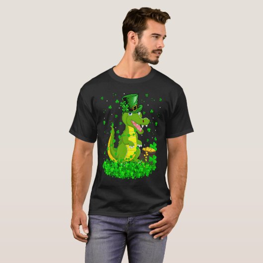Irish Shamrock Leprechaun Crocodile St Patrick's D Tシャツ (正面フル)