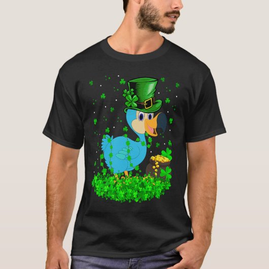 Irish Shamrock Leprechaun Dodo Bird St Patrick's D Tシャツ (正面)