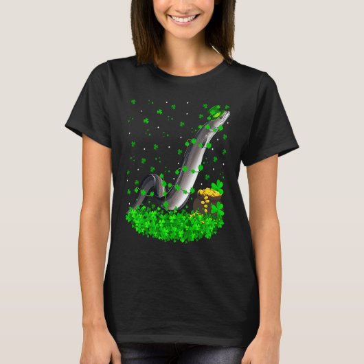 Irish Shamrock Leprechaun Eels Fish St Patrick's D Tシャツ (正面)
