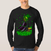 Irish Shamrock Leprechaun Eggplant St Patrick's Da Tシャツ (正面)