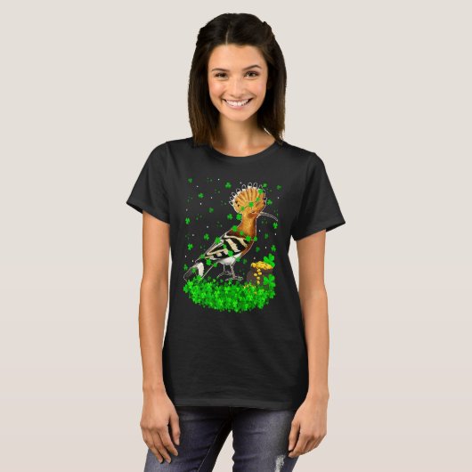 Irish Shamrock Leprechaun Hoopoes Bird St Patrick' Tシャツ (正面フル)