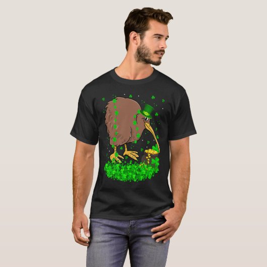 Irish Shamrock Leprechaun Kiwi Bird St Patrick's D Tシャツ (正面フル)