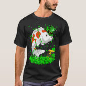 Irish Shamrock Leprechaun Koi Fish St Patrick's Da Tシャツ (正面)