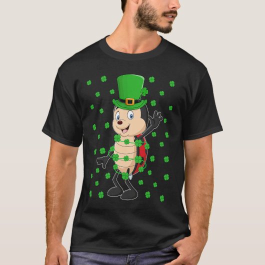 Irish Shamrock Leprechaun Ladybug St Patrick's Day Tシャツ (正面)