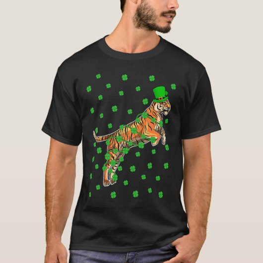 Irish Shamrock Leprechaun Liger St Patrick's Day Tシャツ (正面)