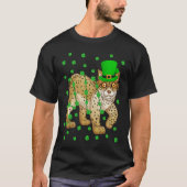 Irish Shamrock Leprechaun Lynx St Patrick's Day Tシャツ (正面)