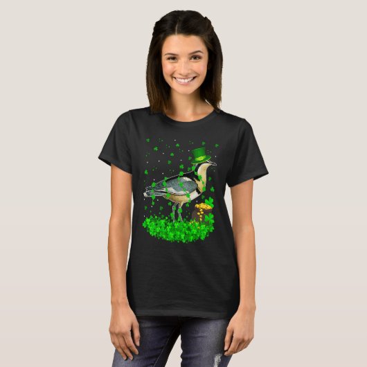 Irish Shamrock Leprechaun P Bird St Patrick's Day Tシャツ (正面フル)