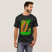 Irish Shamrock Leprechaun Papaya St Patrick's Day Tシャツ (正面フル)