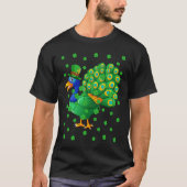 Irish Shamrock Leprechaun Peacock Bird St Patrick' Tシャツ (正面)