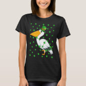 Irish Shamrock Leprechaun Pelican Bird St Patrick' Tシャツ (正面)