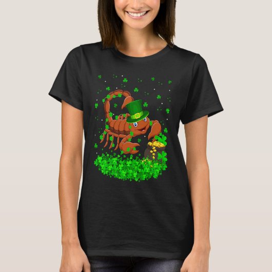 Irish Shamrock Leprechaun Scorpion St Patrick's Da Tシャツ (正面)