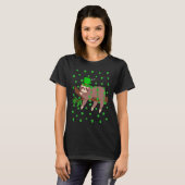 Irish Shamrock Leprechaun Sloth St Patrick's Day Tシャツ (正面フル)