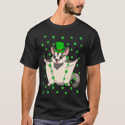 Irish Shamrock Leprechaun Sugar Glider St Patrick' Tシャツ (正面)