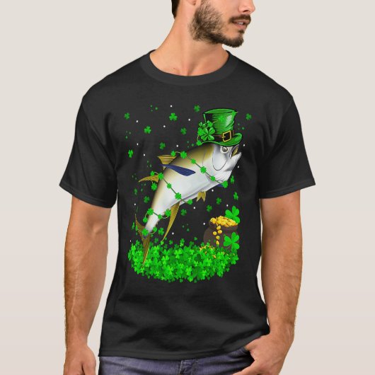 Irish Shamrock Leprechaun Tuna Fish St Patrick's D Tシャツ (正面)