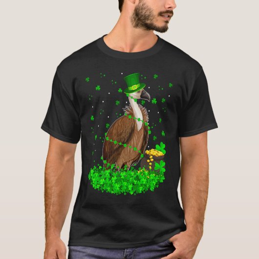 Irish Shamrock Leprechaun Vulture Bird St Patrick' Tシャツ (正面)