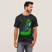 Irish Shamrock Leprechaun Whale Shark St Patrick's Tシャツ (正面フル)