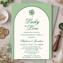 Irish Shamrock Lucky in Love Engagement Party 招待状