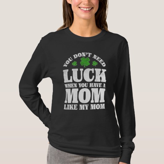 Irish Shamrock Lucky Mom St Patrick's Day Boys Gir Tシャツ (正面)