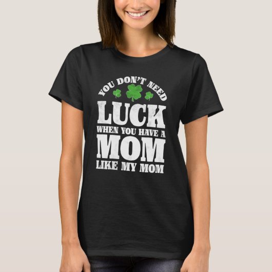 Irish Shamrock Lucky Mom St Patrick's Day Boys Gir Tシャツ (正面)