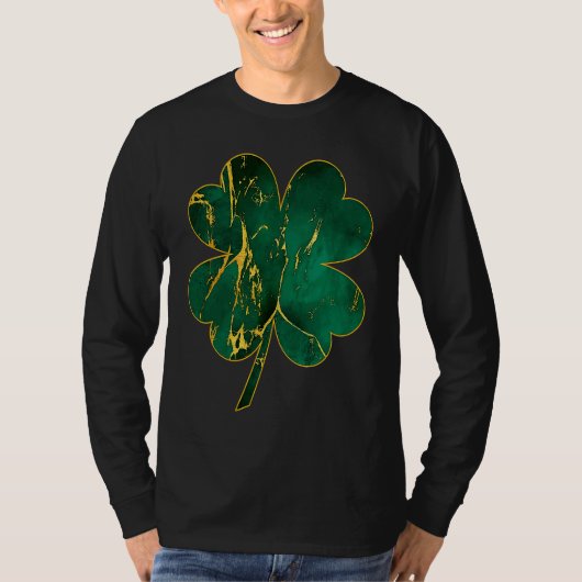 Irish Shamrock Marble Saint Patrick's Day Go Lucky Tシャツ (正面)