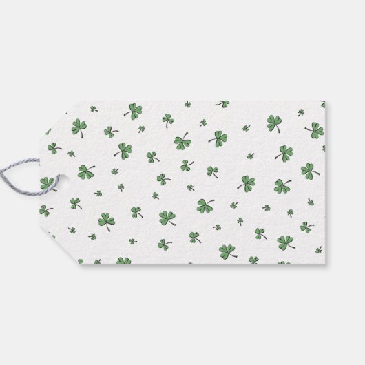 Irish Shamrock Pink Flamingo St Patricks Day ギフトタグ (裏面横)
