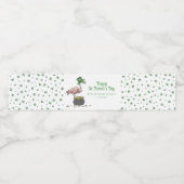 Irish Shamrock Pink Flamingo St Patricks Day ペットボトルラベル (シングルラベル)