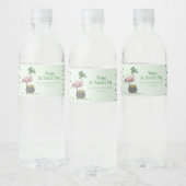 Irish Shamrock Pink Flamingo St Patricks Day ペットボトルラベル (ボトル)