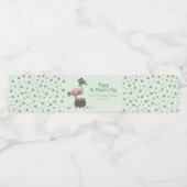 Irish Shamrock Pink Flamingo St Patricks Day ペットボトルラベル (シングルラベル)