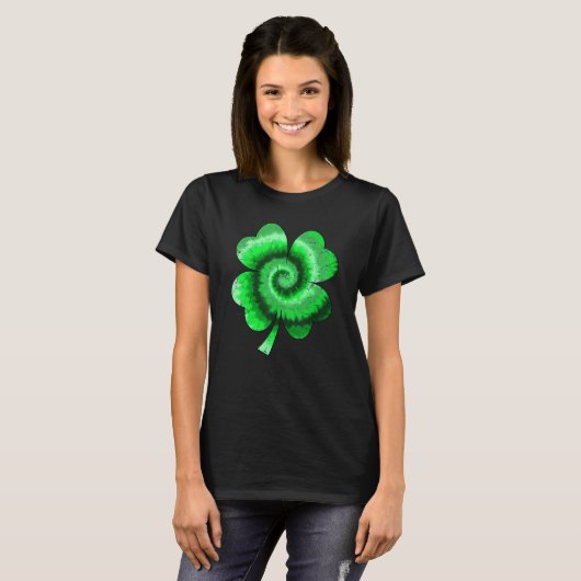 Irish Shamrock Tie Dye Happy St Patrick's Day Go L Tシャツ (正面フル)