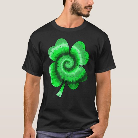 Irish Shamrock Tie Dye Happy St Patrick's Day Go L Tシャツ (正面)